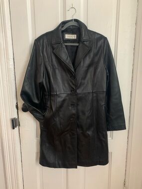 Jones New York leather trench coat